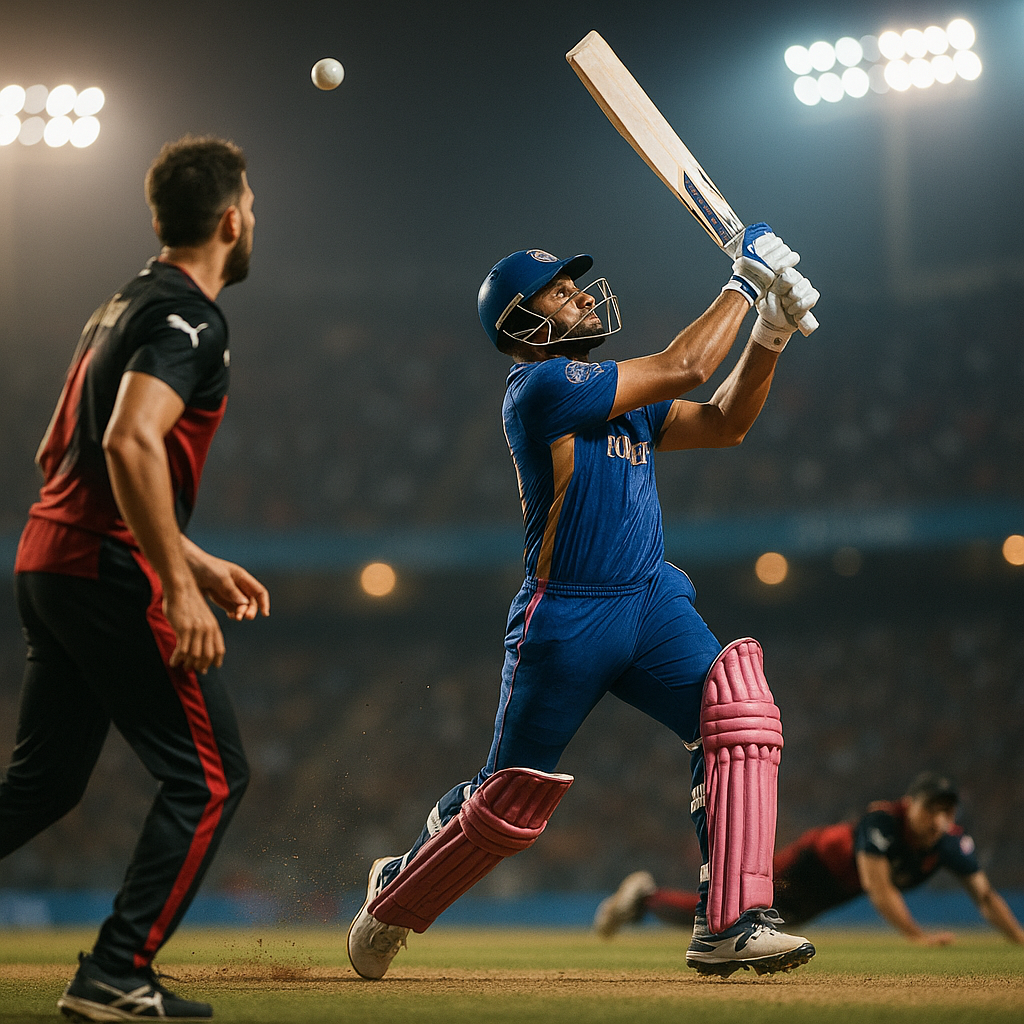 Rajasthan Royals complete 18th-over chase against RCB, triumphant boundary under floodlights